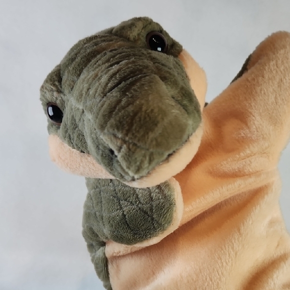 Green and Beige Adorable PIER ONE IMPORTS Dinosaur Hand Puppet - Picture 3 of 6